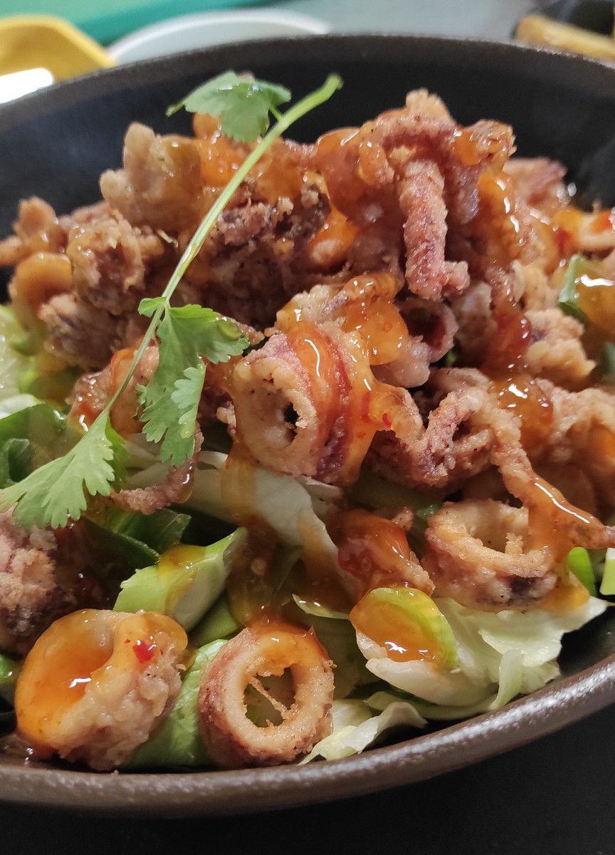  - salt and pepper squid salad (LF)
